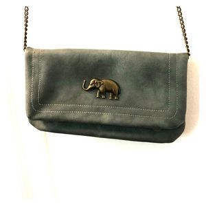 Teal faux leather crossbody